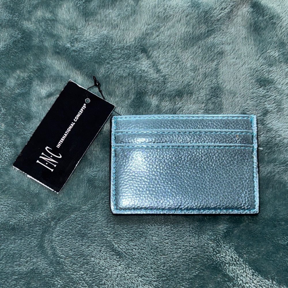 INC International Concepts Shimmering Blue Card Holder